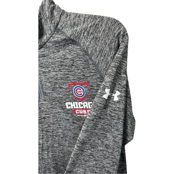 Under Armour Men’s Chicago Cubs Quarter Zip Long Sleeved Shirt HeatGear - Picture 3 of 11